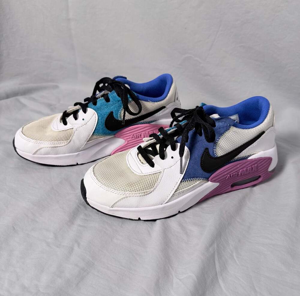Nike Air Max Excee GS White Blue Pink Purple Sneakers Size 6.5Y